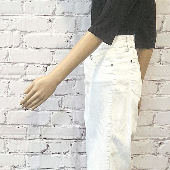 CLEO - White cotton blend ankle length jeans - Picture 7 of 10